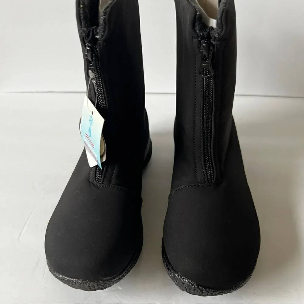 Propet Madi Women’s Black Front Zip Waterproof‎ Comfort Snow Rain Boots Size 7N